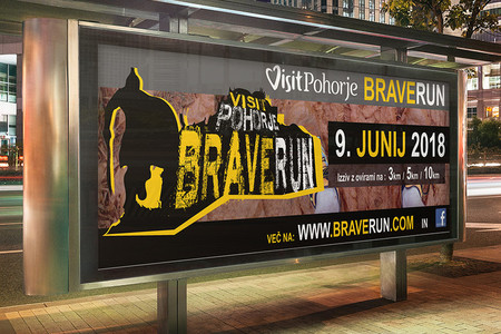 Braverun: Logo s promocijskim materialom