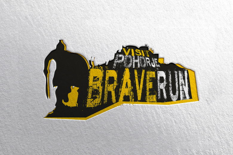 Braverun: Logo s promocijskim materialom